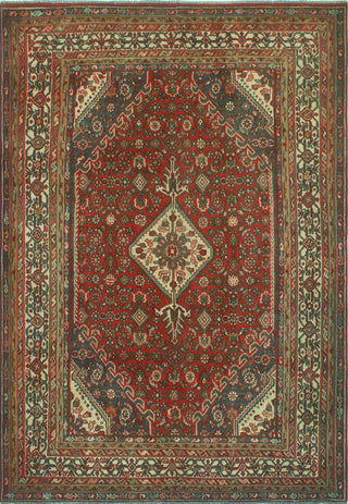 Fine Vintage Distressed Albertin Red/Ivory Rug, 6'8 x 9'10