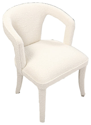 Swift Boucle Dining Armchair Chair in White