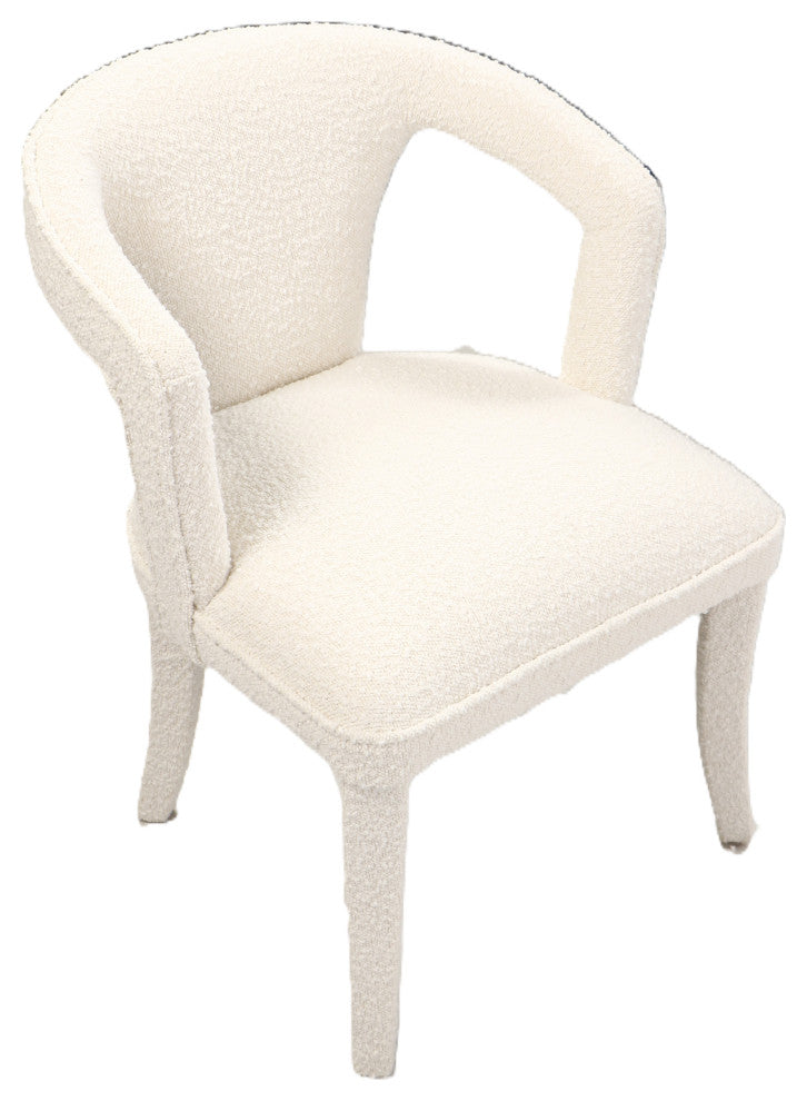Swift Boucle Dining Armchair Chair in White