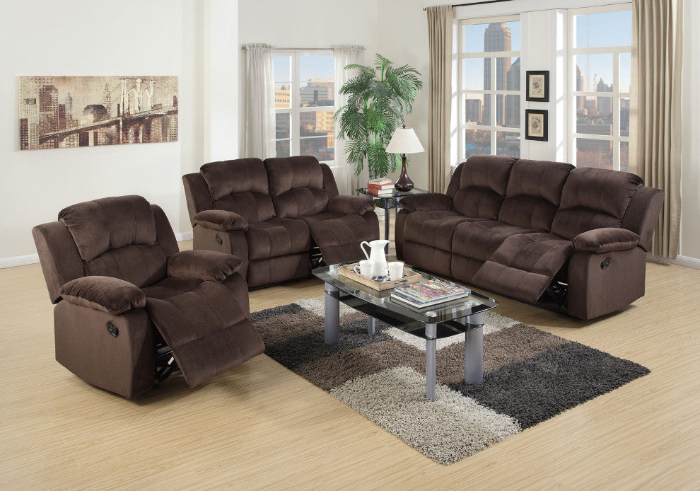 Padded Suede Rocker Recliner, Chocolate