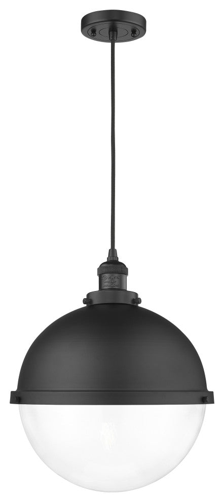 Innovations 201C-BK-HFS-122-BK-LED Hampden 1 Light Pendant, Matte Black