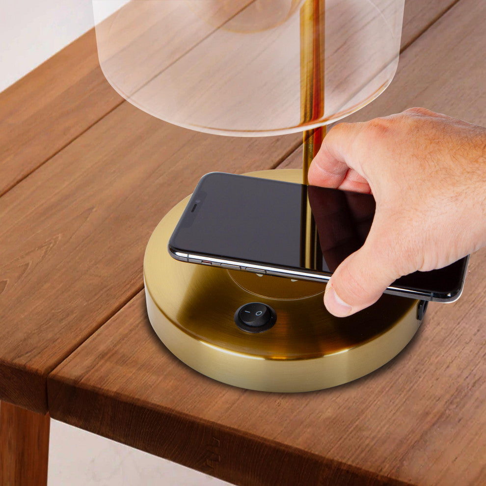 Brightech Elizabeth LED Desk Lamp with Wireless Charging Pad and USB Port