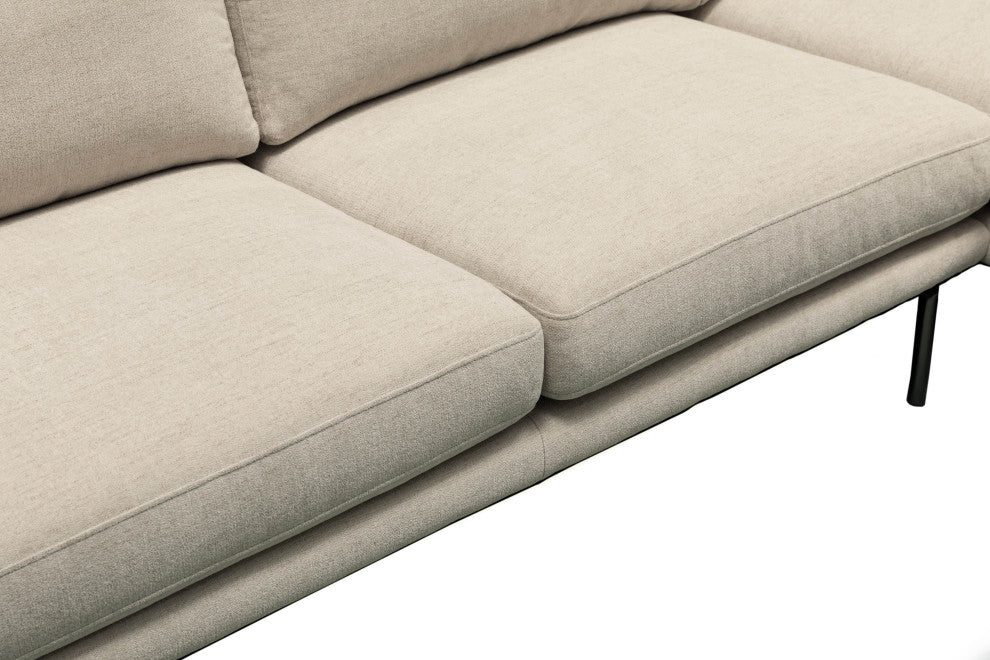 Aurora 2-Piece Stain-Resistant Fabric Sectional, Beige