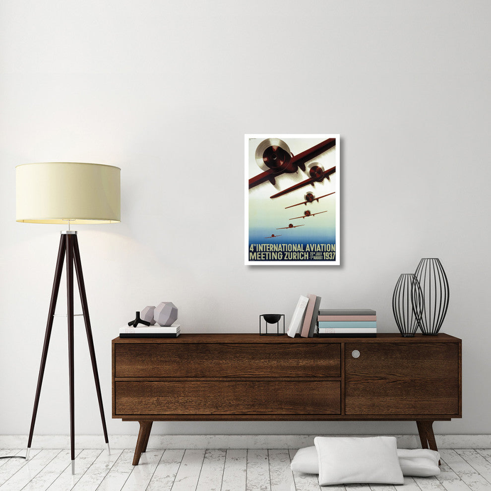 "4th Meeting Aeronautique International" Paper Print by Otto Baumberger, 23"x32"
