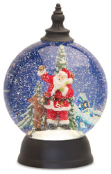 Santa, Sleigh Snow Globe 9.25"H Acrylic