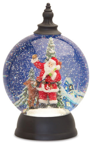 Santa, Sleigh Snow Globe 9.25"H Acrylic