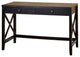 Transitional Desk, Pinewood Legs With Rectangular Top & Storage Drawers, Black
