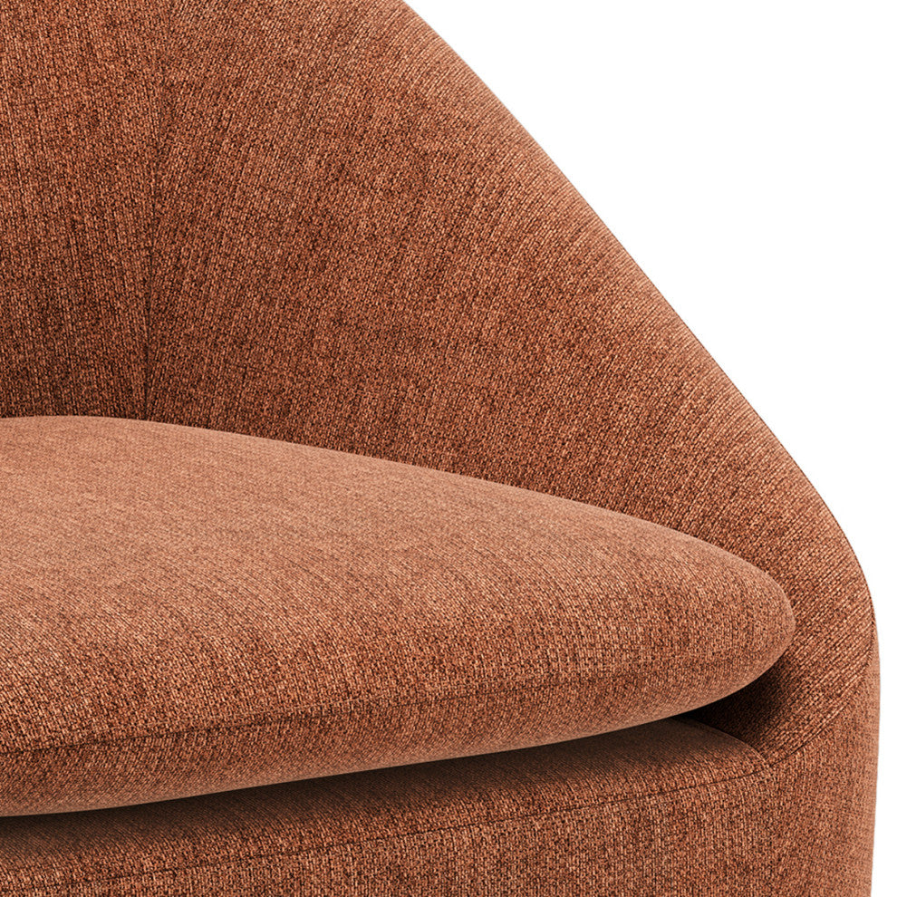 Redding Accent Chair in Polyester Fabric, Rust