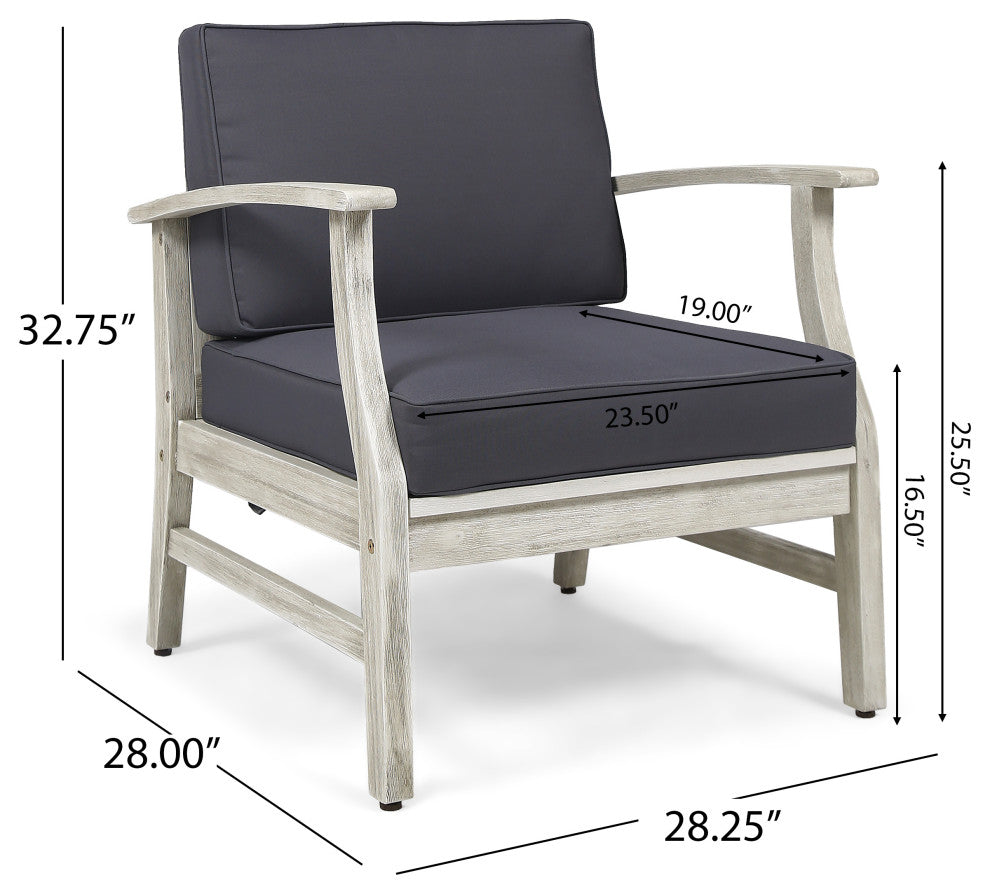 Abena Outdoor Acacia Wood Club Chair