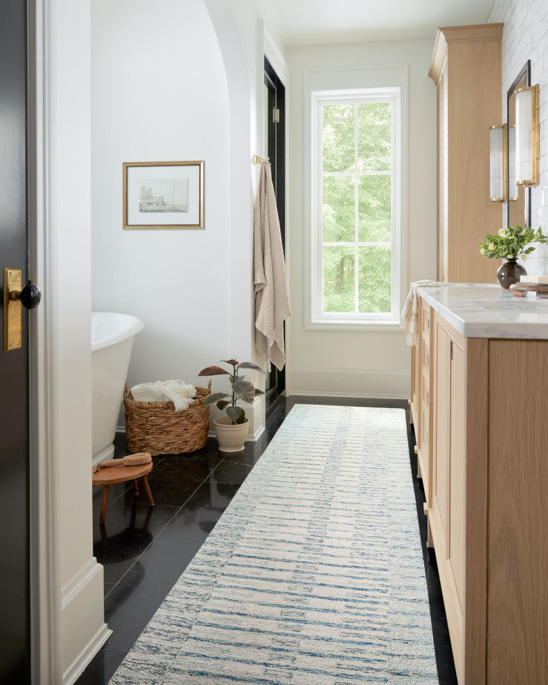 Chris Loves Julia x Loloi Chris Ivory / Denim 2'-6" x 9'-9" Runner Rug