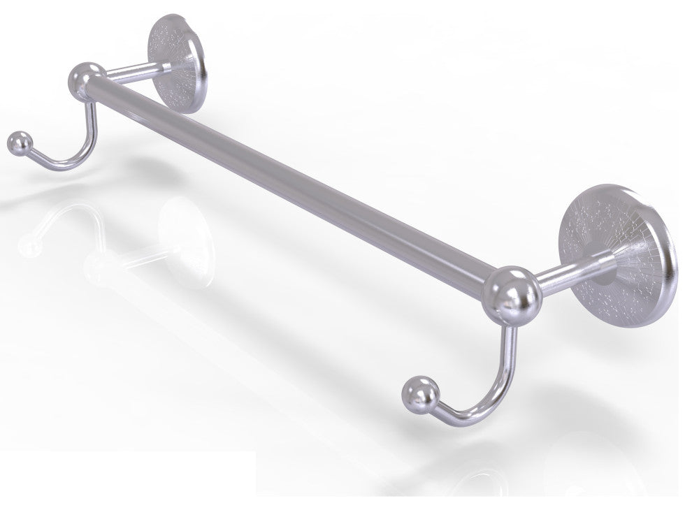 Prestige Monte Carlo 30" Towel Bar with Integrated Hooks, Satin Chrome