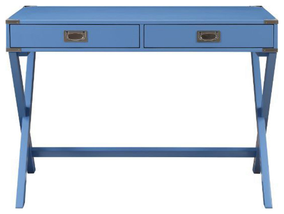Writing Desk With 2 Drawers, Blue