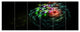 Green 3D Surreal Fractal Design, Abstract Art on Canvas, 70"x28", 6 Panels