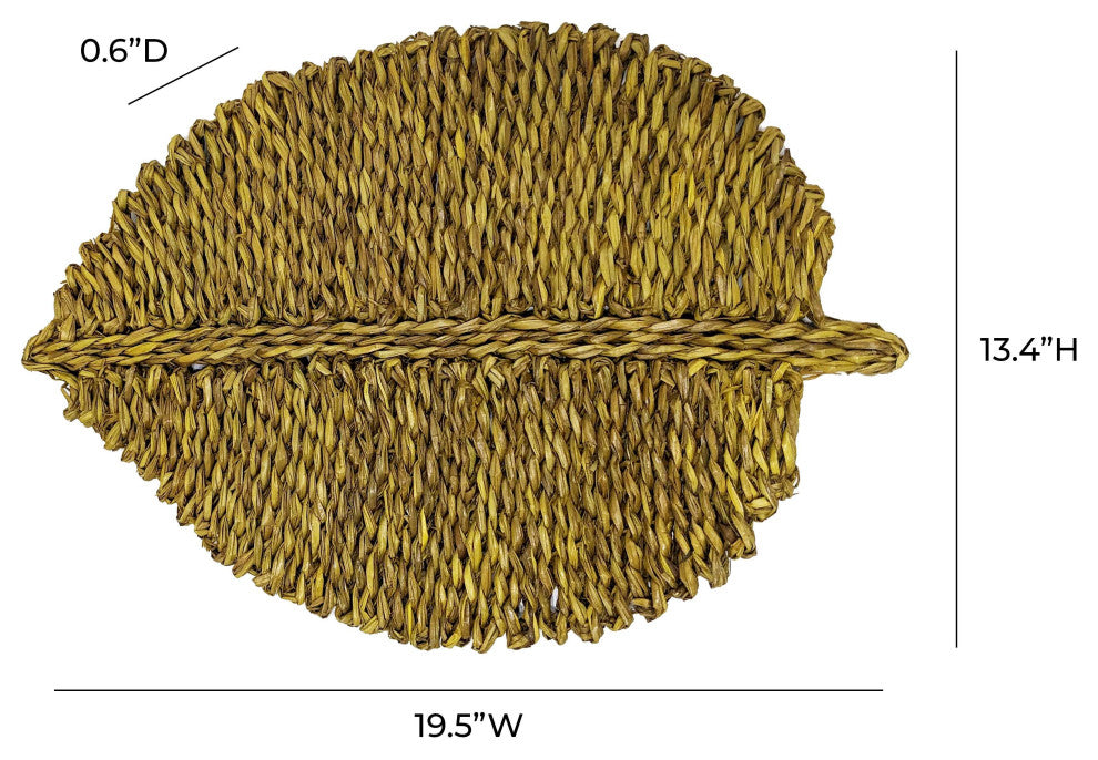 Leaf Seagrass Placemat - Set of 4, Yellow