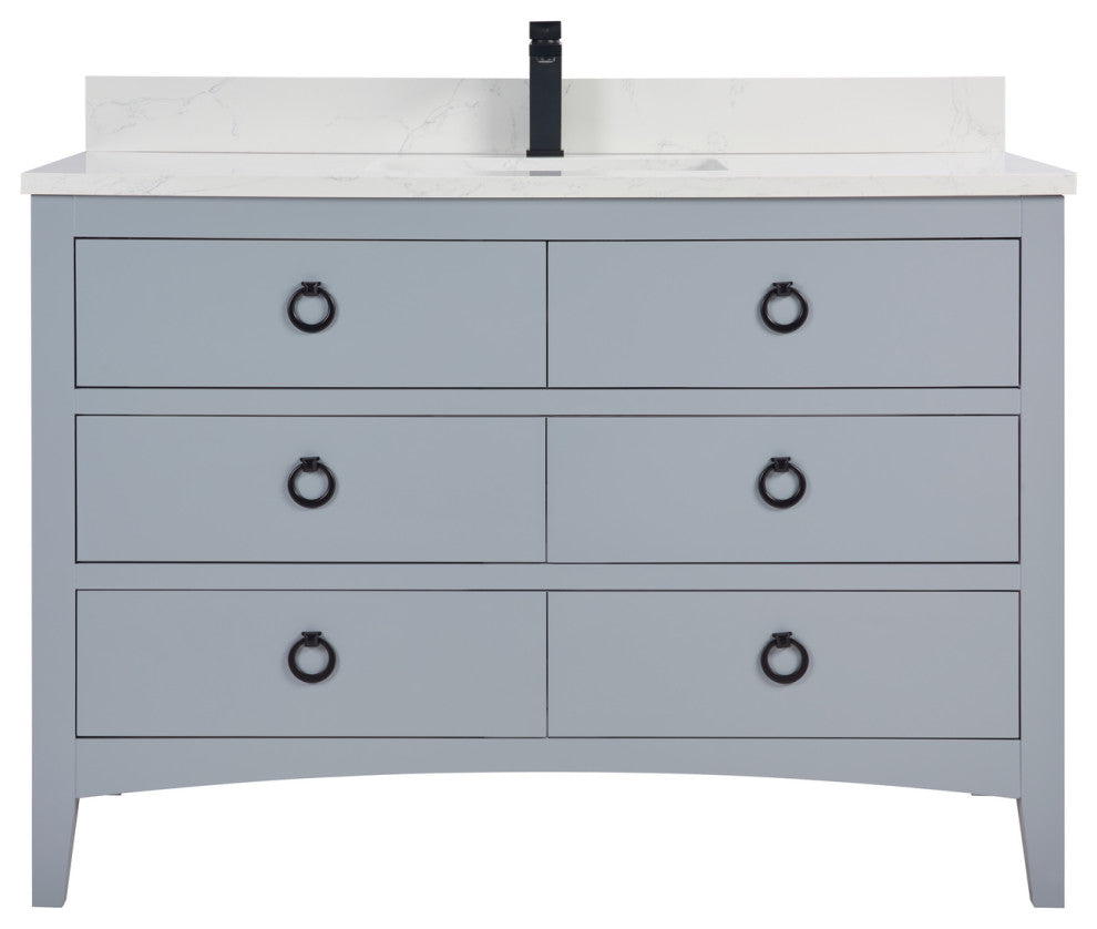 Legion Furniture WS2518 Series Bathroom Sink Vanity, Cadet, 48", Artificial Stone Top, Single Sink
