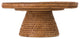 La Jolla Rattan Cake stand With Glass Top, Honey Brown