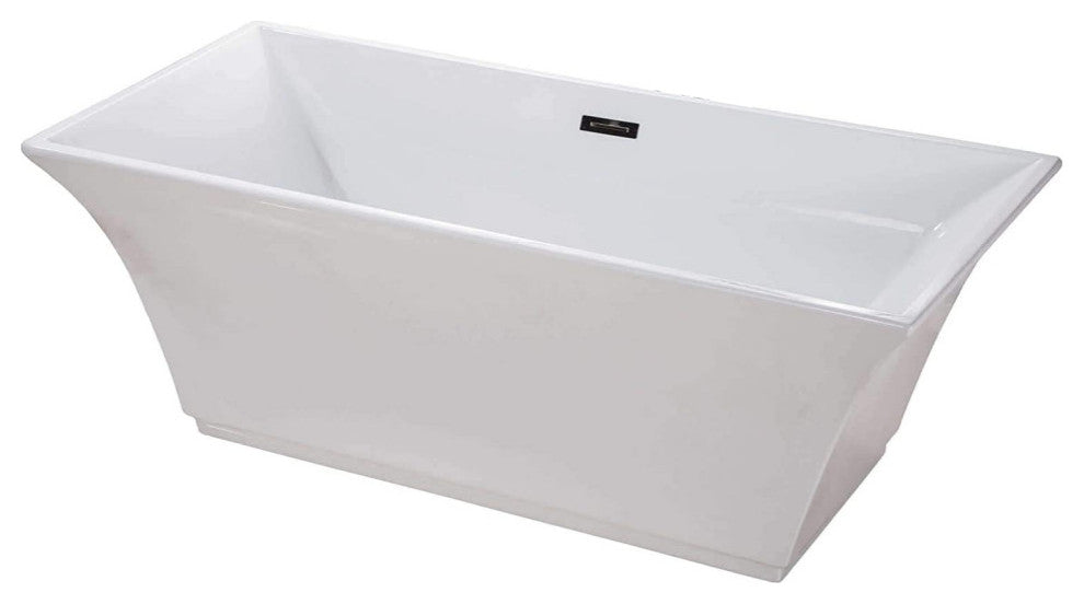 Fine Fixtures Sanctuary Freestanding Bathtub With Drain, White