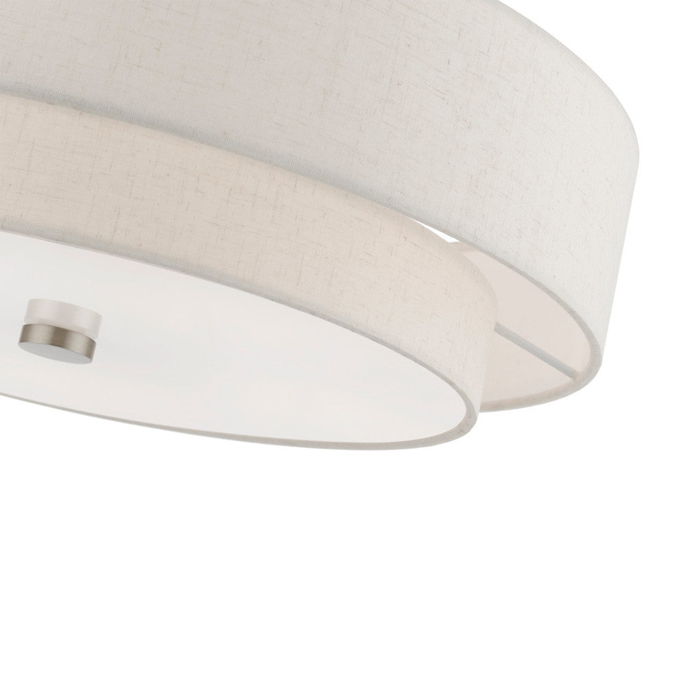 Meridian 5 Light Brushed Nickel Semi-Flush