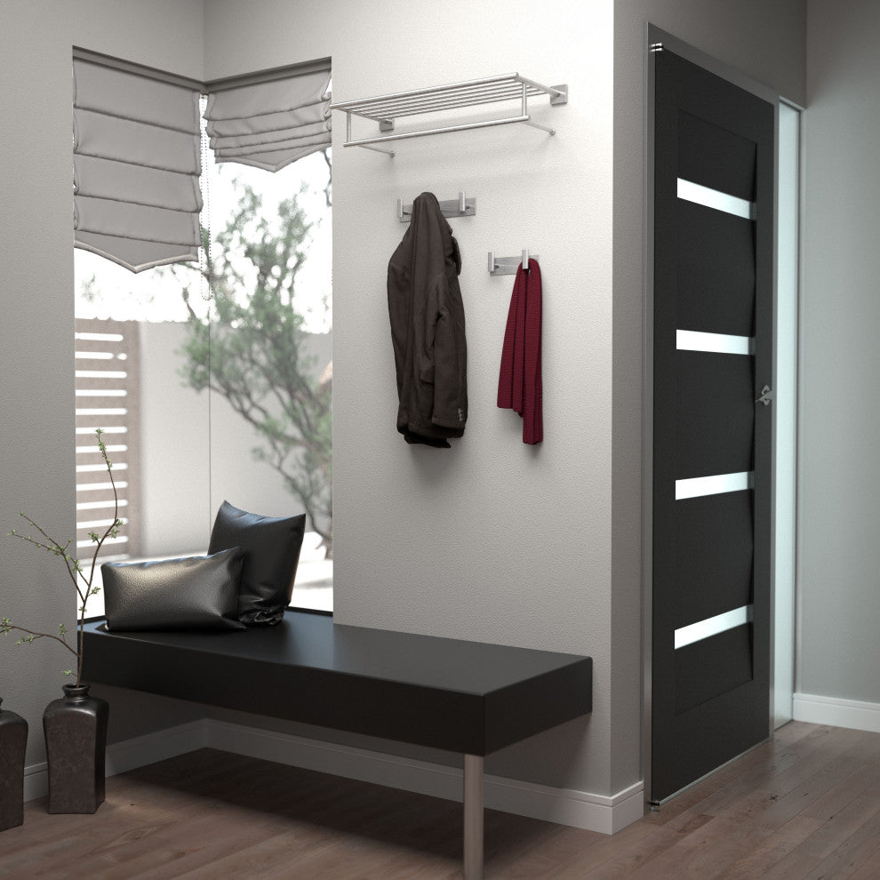 Elevate All Modern Decor Hook, Satin Nickel, Double