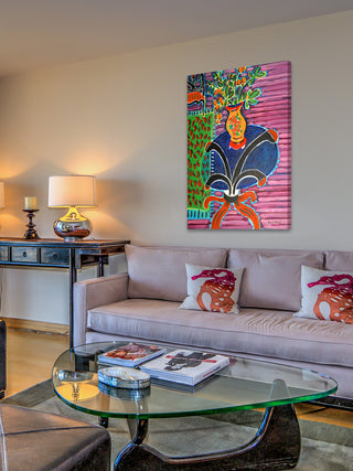 "Bouquet on Glass Table" Print on Canvas by Wayne Ensrud