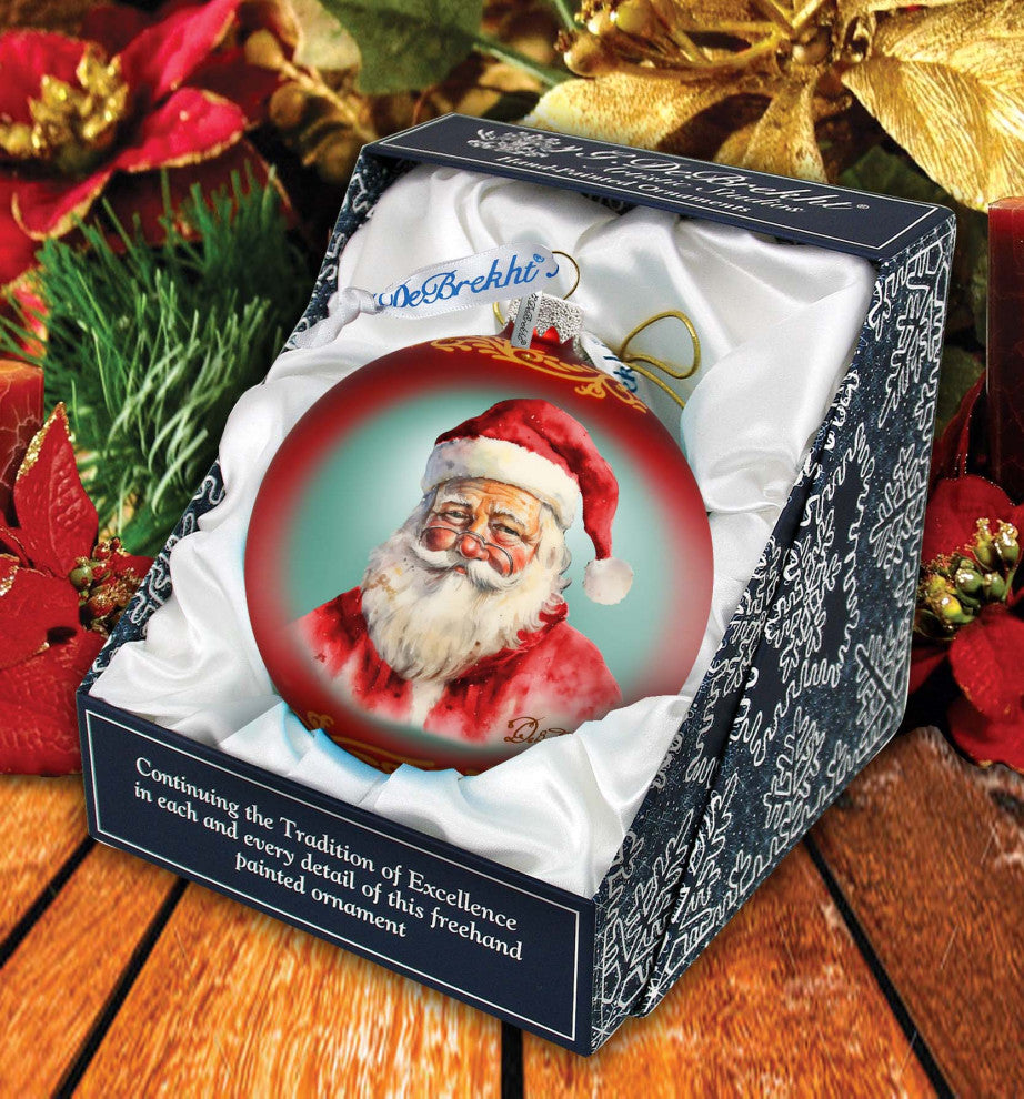 Captivating Smile of Santa Ball Glass Ornament Christmas Decor