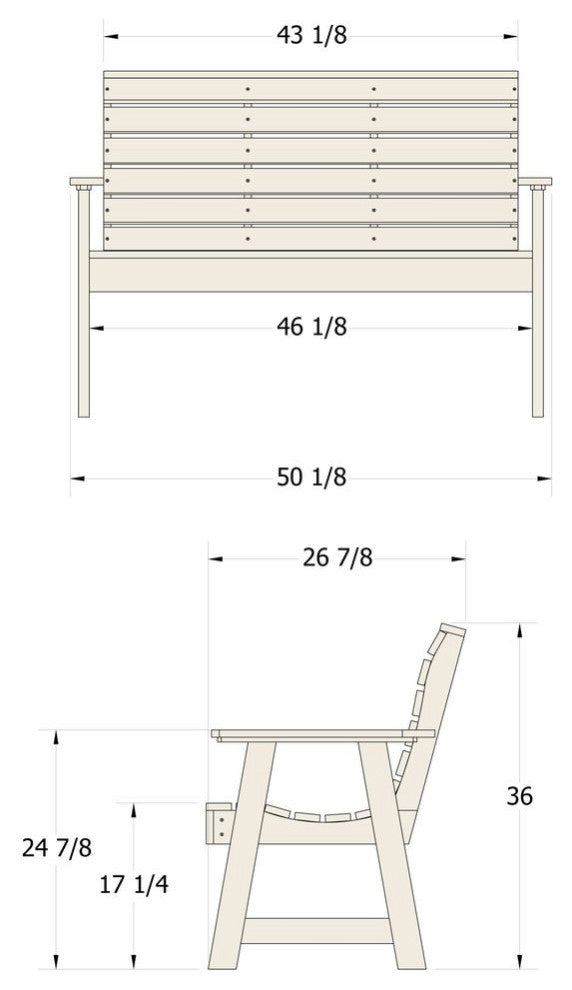 Riverside Garden Bench 4', Cabana Tan