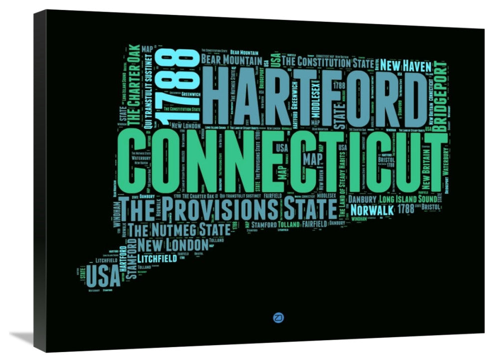 "Connecticut Word Cloud 1" Fine Art Print