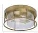 12" 2-Light Flush Mount Light, New Age Brass, Clear Bubble Glass