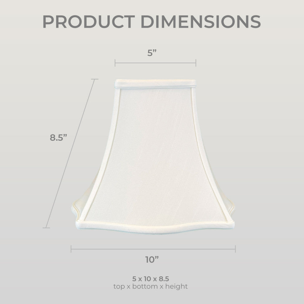 Royal Designs Fancy Square Bell Basic Lamp Shade, White, 4x10x8.5, Set of 2