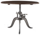 Artezia 48-Inch Adjustable Crank Round Table with Reclaimed Teak Top