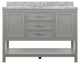 Affinity Bathroom Vanity With Carrara Marble Countertop, Grey, 49 in