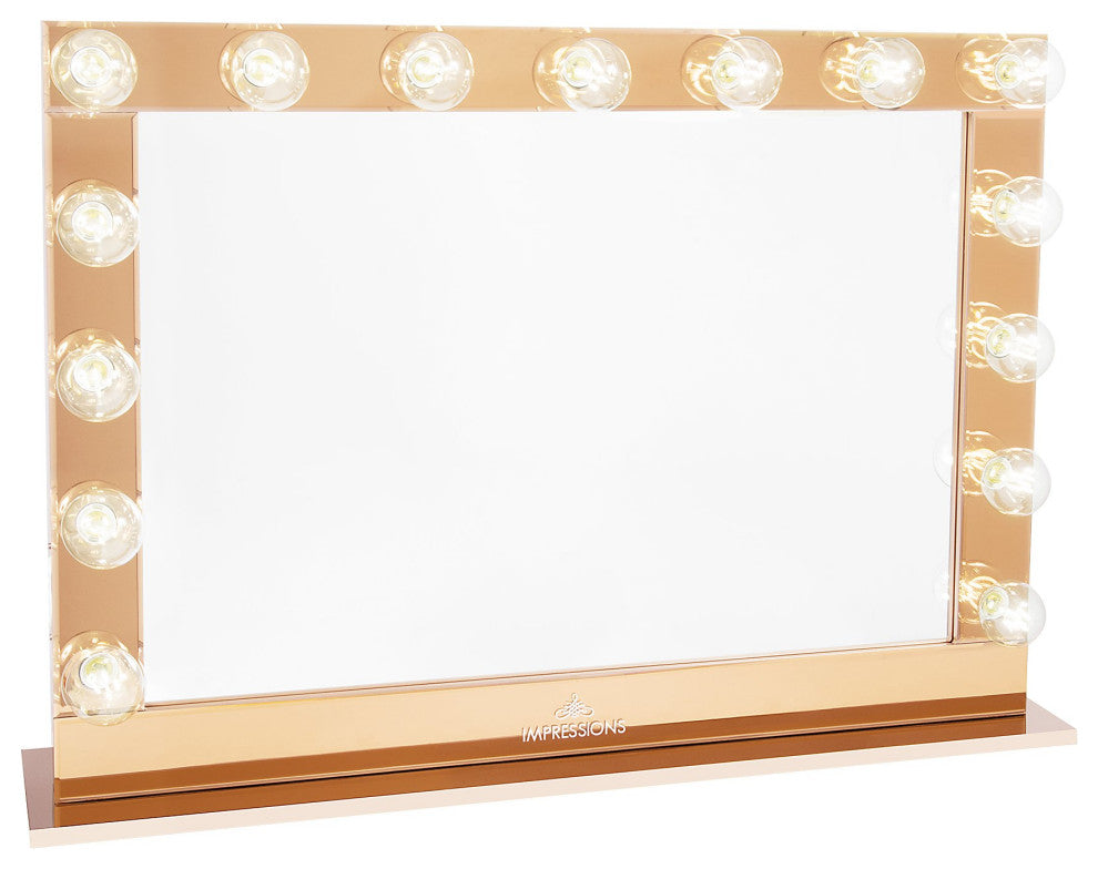 Hollywood Reflection Pro Vanity Mirror, Rose Gold, Non-Bt, Clear Led