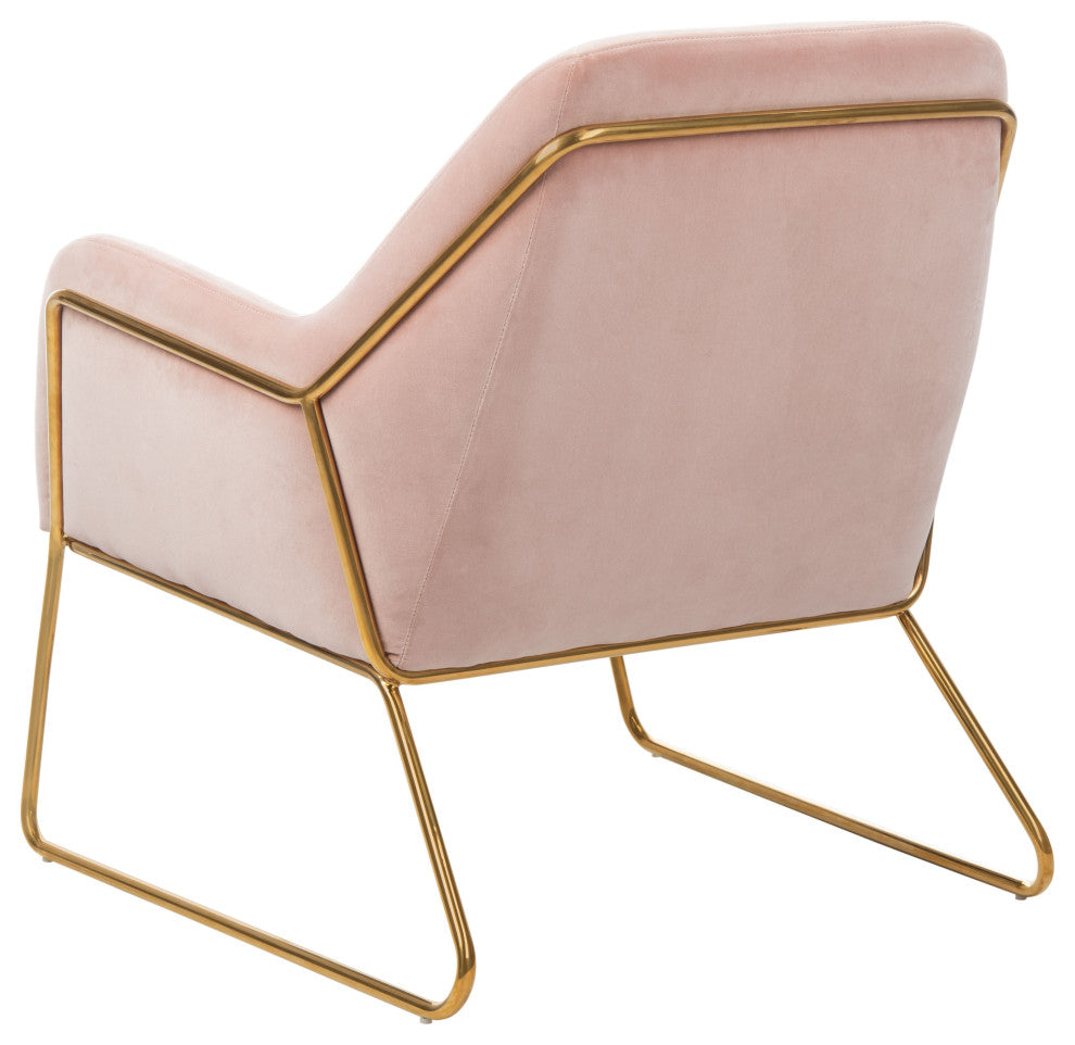 Safavieh Couture Misty Metal Frame Accent Chair, Blush