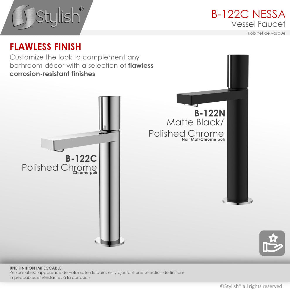Single Handle Bathroom Vessel Sink Faucet, Polished Chrome Finish