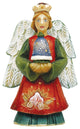 Hand Painted Angel With Bell Figurine Scenic Ornament