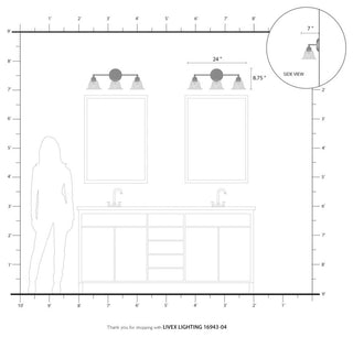 Moreland 3 Light Black Vanity Sconce