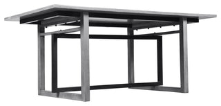72" Dining Table Rectangular Mango Wood Top Metal Interlocked Base Brown Gray
