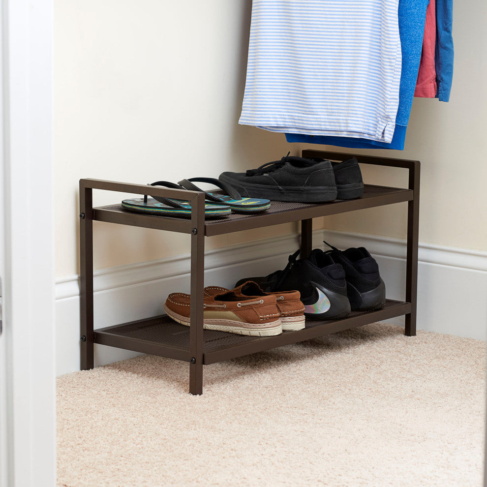 2-Tier Metal Shoe Rack