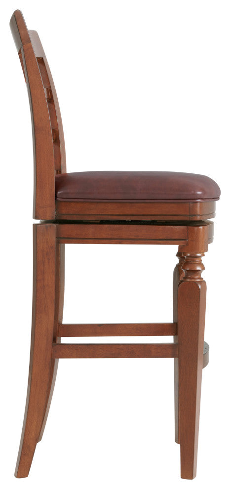 Napa Bar Stool With Back, Mahogany, 1, Bar Height
