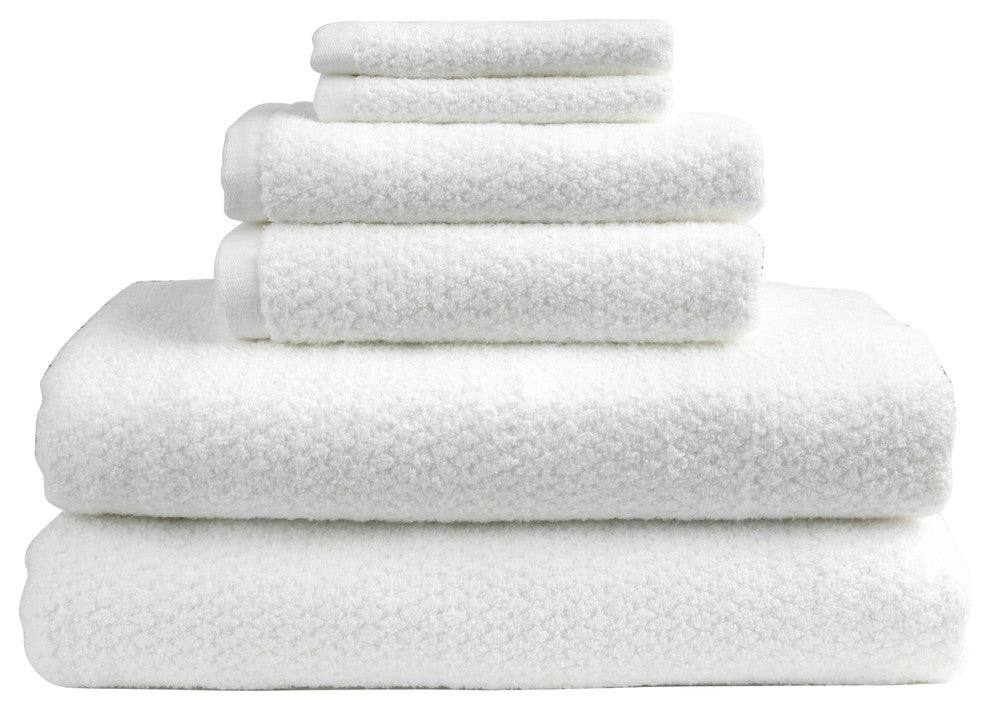 Everplush Diamond Jacquard Bath Sheet Towel Set, 6 Pieces, White
