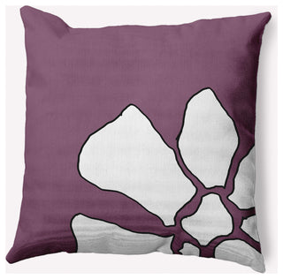 Petal Lines Decorative Throw Pillow, Purple, 26x26"