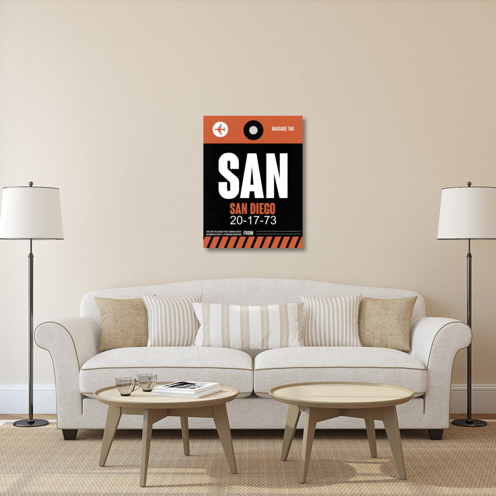 "SAN San Diego Luggage Tag 3" Fine Art Print