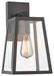 Leodegrance 1 Light Black Outdoor Wall Sconce 14" High, Textured Black