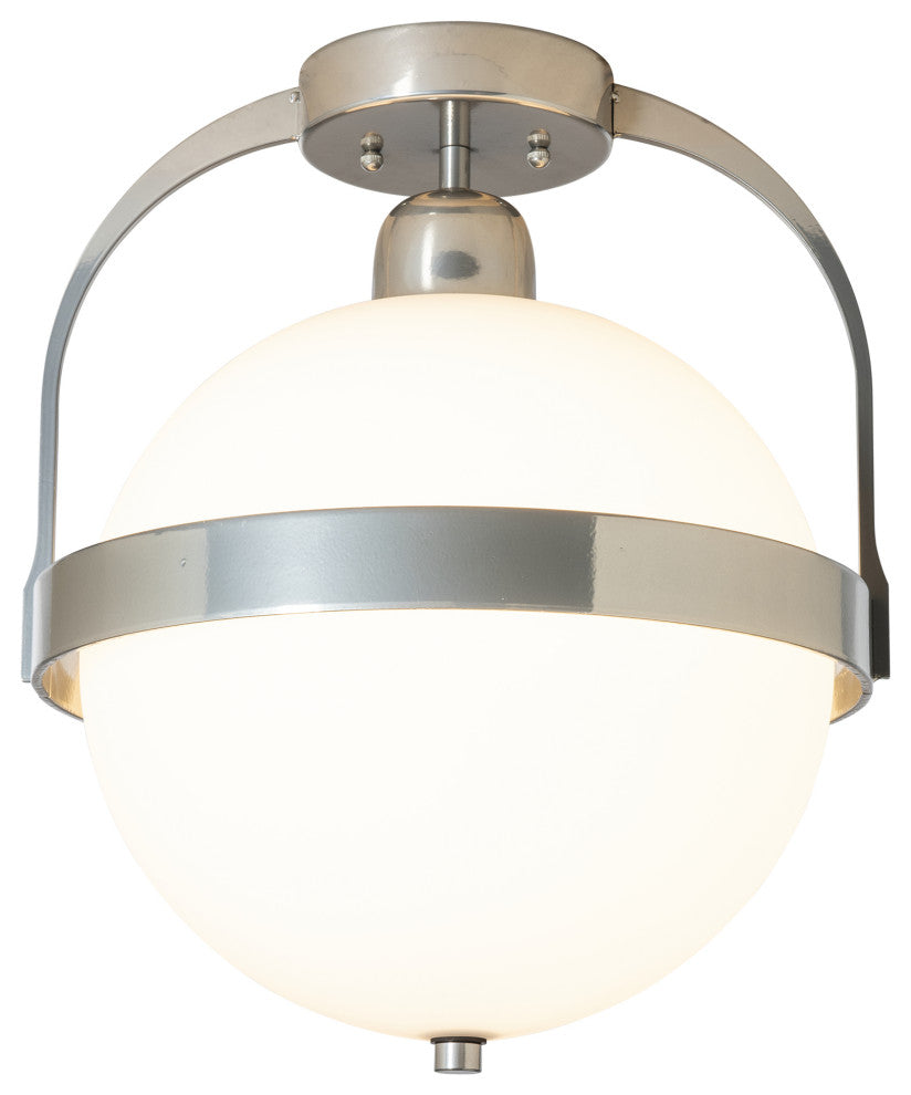 Atlas Semi-Flush, Sterling Finish, Opal Glass