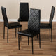 Blaise Faux Leather Upholstered Dining Chair, Set of 4, Black, Black