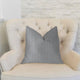 Myriad Hexagon Blue and Beige Luxury Throw Pillow, 18"x18"
