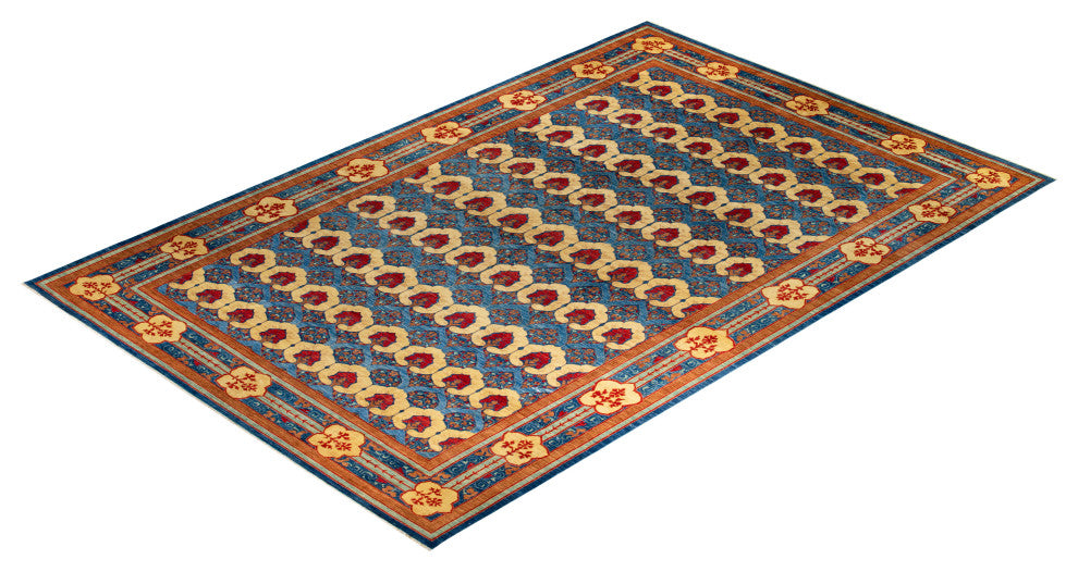 Arts and Crafts, One-of-a-Kind Handmade Area Rug Blue, 17'4"x11'10"