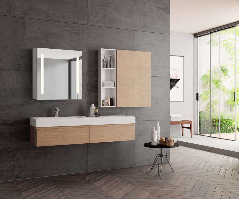 ANZZI Ether 28" x 32" Frameless LED Mirror Bathroom Cabinet With Defogger