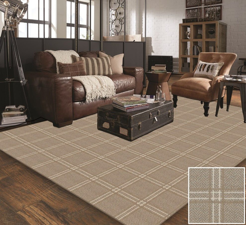 Lambswool Herrington Plaid Area Rug Milliken Tactesse Nylon, 4'x10'