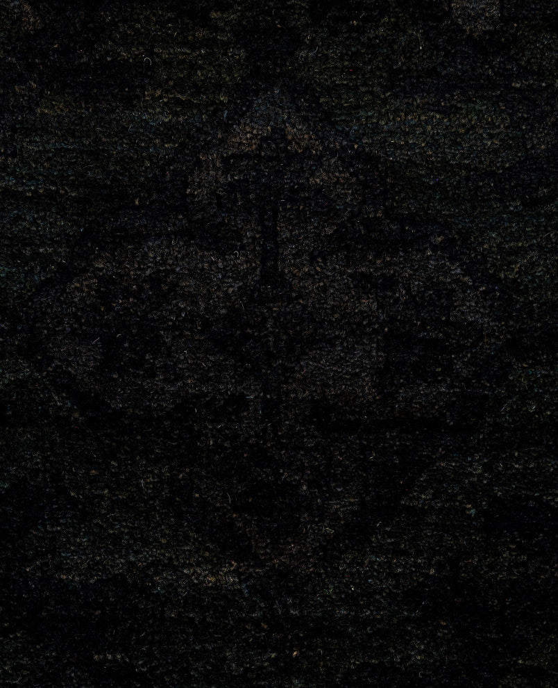 Overdyed One-of-a-Kind Hand-Knotted Area Rug Black, 4' 1" x 6' 3"